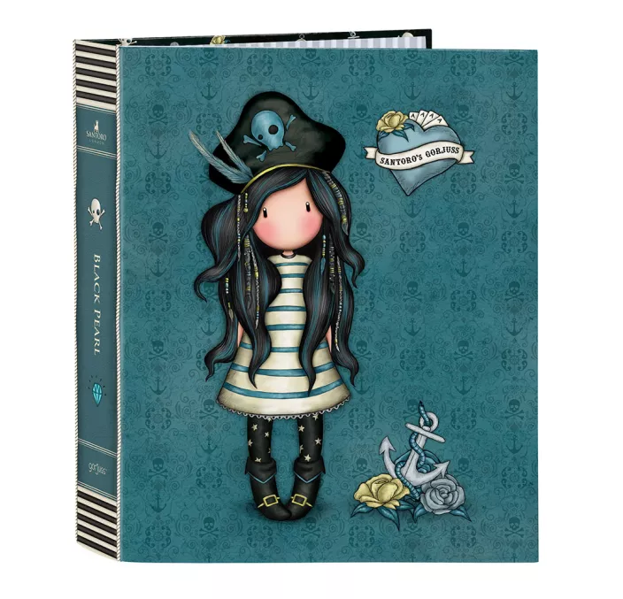 CARPETA Fº 4 ANILLAS LOMO ANCHO GORJUSStm PIRATES BLACK PEARL SAFTA 52212165