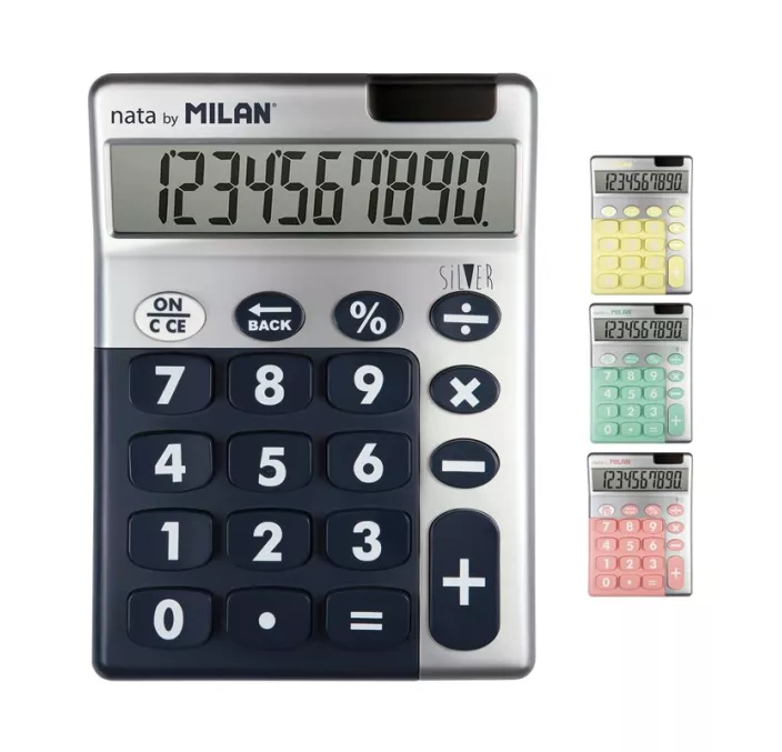 CALCULADORA 10 DIG SILVER MILAN 159906SL