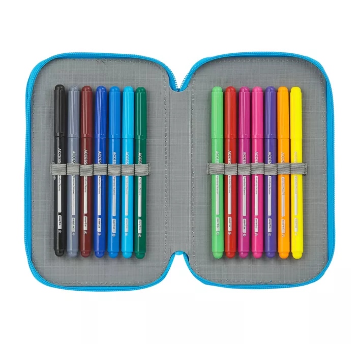 PLUMIER DOBLE PQÑO 28 pcs SUPERZINGS "SERIE 5" SAFTA 412076854