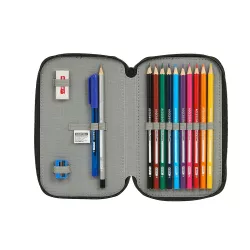 PLUMIER DOBLE PEQUEÑO RECICLABLE BLACKFIT8 "SPORT GALAXY" SAFTA 442045854