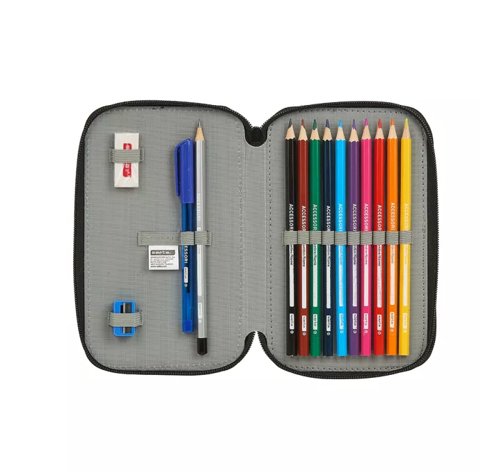 PLUMIER DOBLE PEQUEÑO RECICLABLE BLACKFIT8 "SPORT GALAXY" SAFTA 442045854