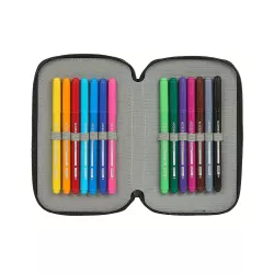 PLUMIER DOBLE PEQUEÑO RECICLABLE BLACKFIT8 "SPORT GALAXY" SAFTA 442045854