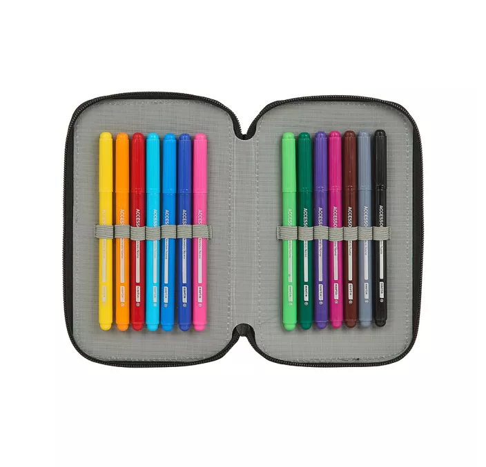 PLUMIER DOBLE PEQUEÑO RECICLABLE BLACKFIT8 "SPORT GALAXY" SAFTA 442045854