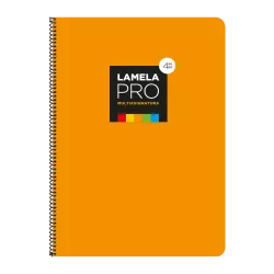 CUADERNO Fº 4MM 100H 90GRS TAPA EXTRA DURA NARANJA LAMELA 7FTE104N