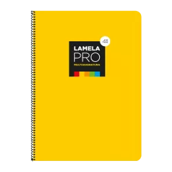 CUADERNO Fº 4MM 100H 90GRS TAPA EXTRA DURA AMARILLA LAMELA 7FTE104AM