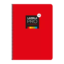 CUADERNO Fº 4MM 100H 90GRS TAPA EXTRA DURA ROJO LAMELA 7FTE104R