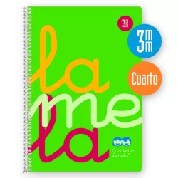 CUADERNO 4º 3MM 80H 90G TAPA PLASTIC VERDE FLUOR LAMELA 7CTP003V