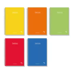 CUADERNO ESPIRAL 4º 4X4 80H 60GRS TAPA DURA COLOR PACSA 16733