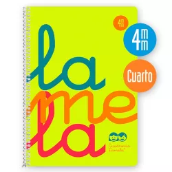 CUADERNO 4º 4MM 80H 90G TAPA PLASTIC AMARILLO FLUOR LAMELA 7CTP004A