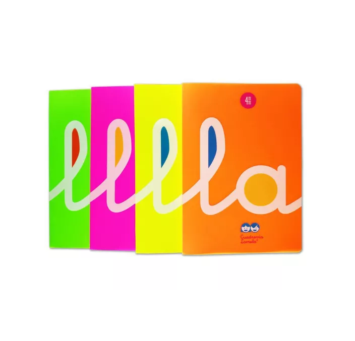 CUADERNO A4 4MM 50H 70G CUADROVIA T.PLASTIC FLUOR SURTIDO LAMELA 06A4P04