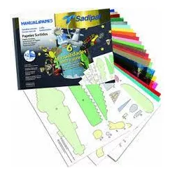 BLOC SURTIDO DE PAPELES+6 MANUALIDADES PASO A PASO PLANTILLAS SADIPAL 06200