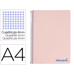 CUADERNO Fº 4X4 80H 90GRS PP WONDER ROSA PASTEL LIDERPAPEL 08970 TH02