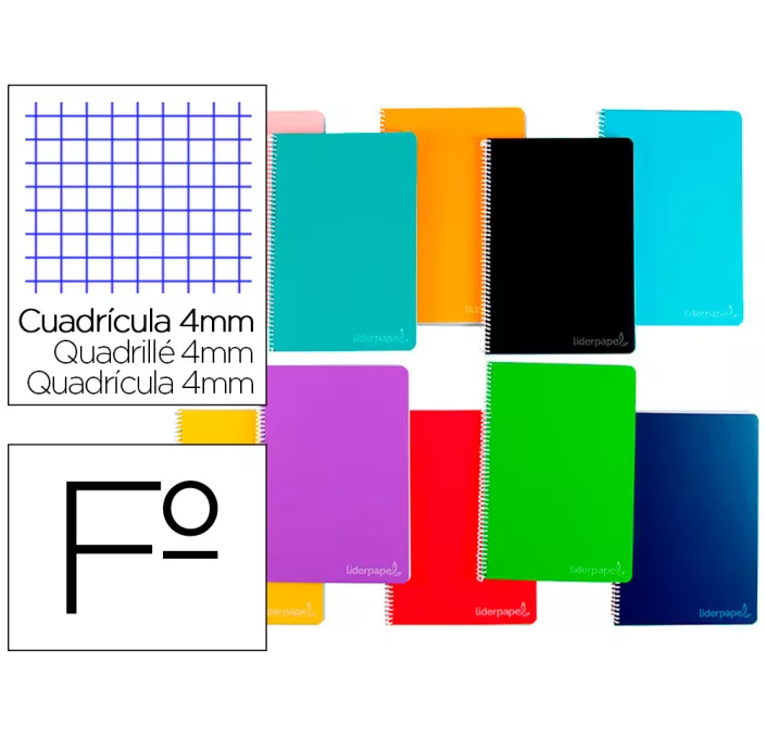 CUADERNO Fº 4X4 80H 75GRS TAPA DURA WITTY SURTIDO LIDERPAPEL 09865 BF39