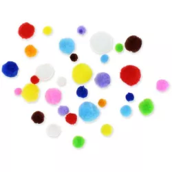 POMPONES COLORES Y TAMAÑOS SURTIDOS PACK 100UDS GRAFOPLAS 68016200