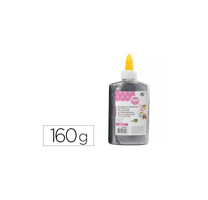 PEGAMENTO PURPURINA 160GRS PLATA LIDERPAPEL PU23 10192