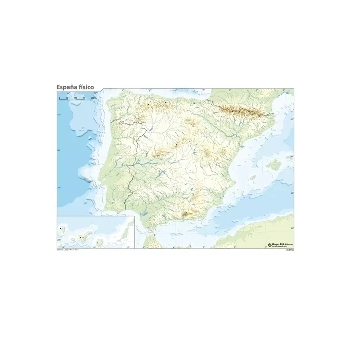 MAPA MUDO ESPAÑA FISICO ERIK MM0102