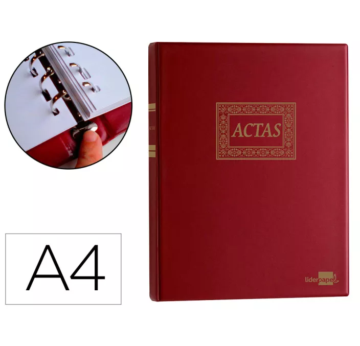 LIBRO CONTABLE Fº ACTAS RECAMBIABLE 100H LIDERPAPEL AT02 162858