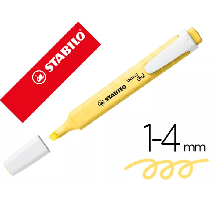 MARCADOR FLUORESCENTE AMARILLO PASTEL SWING COOL STABILO 275/144-8