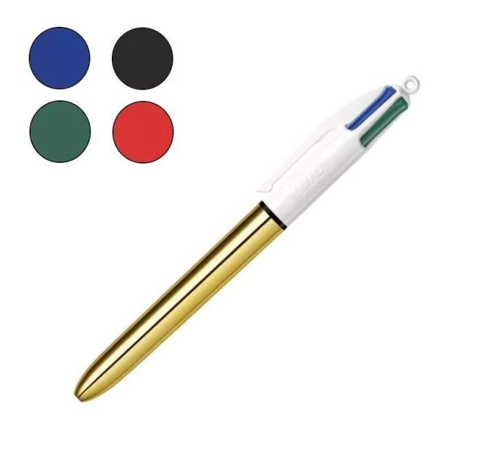 BOLIGRAFO RETRACTIL 4 COLOURS BASICOS SHINE ORO BIC 982878 404120
