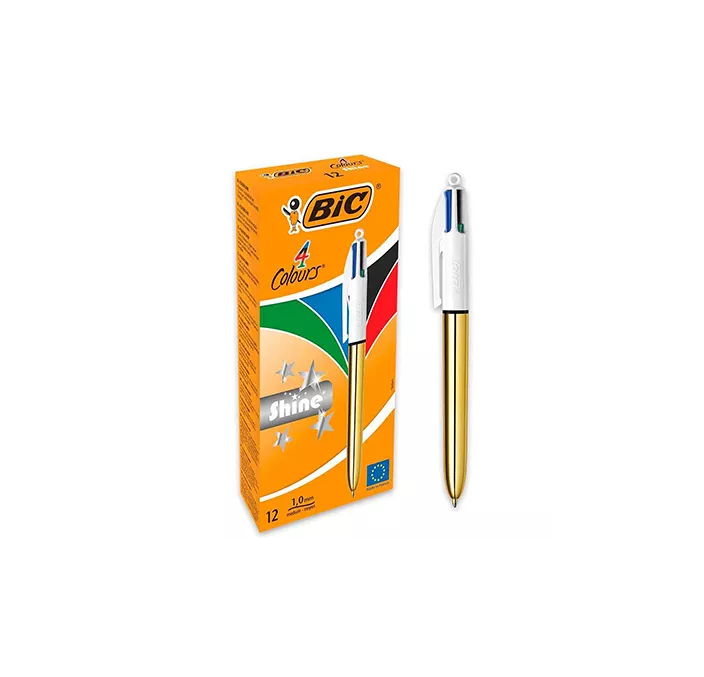 BOLIGRAFO RETRACTIL 4 COLOURS BASICOS SHINE ORO BIC 982878 404120