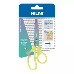 TIJERA ESCOLAR BLISTES BASIC SUNSET AMARILLO 13,4CM MILAN BWM10444Y