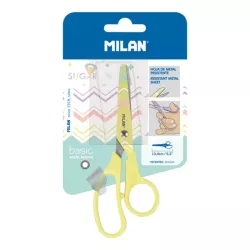 TIJERA ESCOLAR BLISTER BASIC DIAMOND VAINILLA 13,4CM MILAN BWM10426VN
