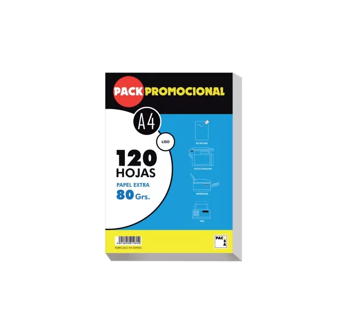 PAPEL A4 120H 80GRS BLANCO SATINADO NORMAL PACSA 21280