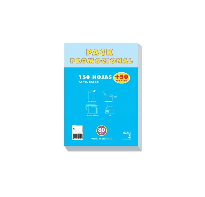 PAPEL A4 200H 80GRS BLANCO SATINADO NORMAL PACSA 21825