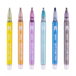 ROTULADOR BICOLOR PLATA+PASTEL 6 COLORES APLI 18931