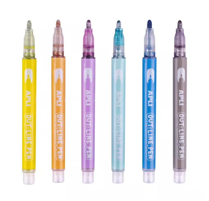 ROTULADOR BICOLOR PLATA+PASTEL 6 COLORES APLI 18931