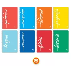 CUADERNO 4º 4X4 80H 90GRS PP MATERIAS SURTIDO PACSA 16496