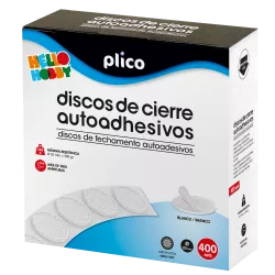 DISCO VELCRO ADHESIVO 20MM 400U BLANCO PLICO 13334
