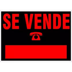 CARTEL SE VENDE 700X500MM NEGRO/ROJO 6160