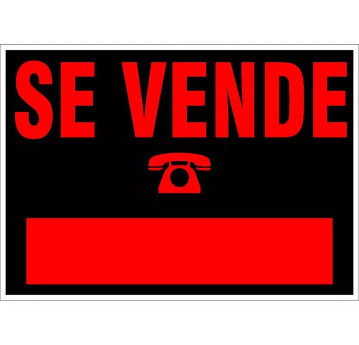 CARTEL SE VENDE 700X500MM NEGRO/ROJO 6160