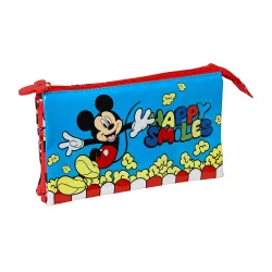 PORTATODO TRIPLE MICKEY MOUSE "HAPPY SMILES" SAFTA 812214744