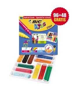 Rotuladores colores schoolpack 144 uds. (12 colores) visa bic 001038 - 114224