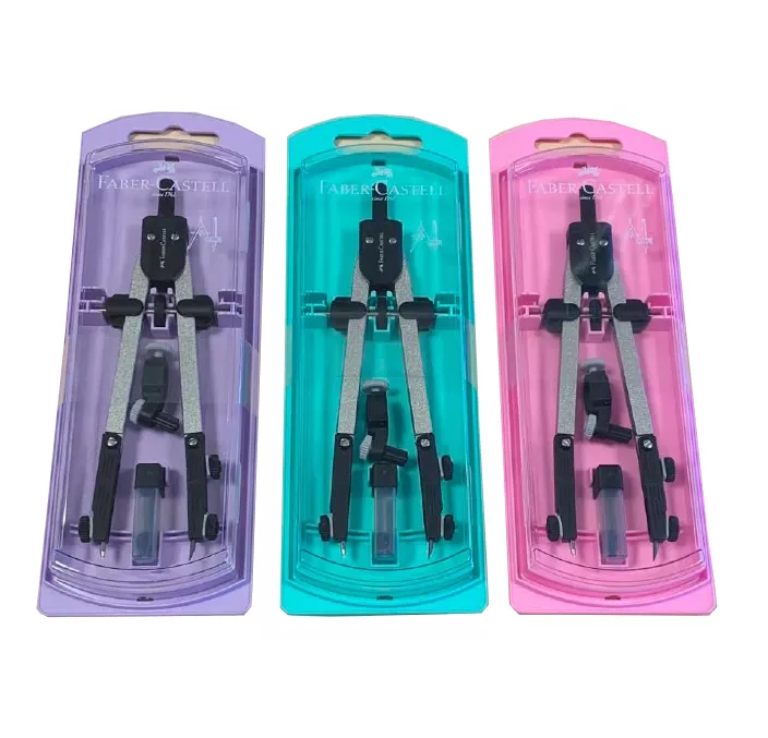 COMPAS PASTEL AJUSTE RAPIDO + TUBO + ADAPTADOR FABER CASTELL 32722-8P