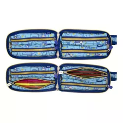 PLUMIER 4 ESTUCHES TANGLED MONKEYS AZUL MILAN 08872TNG