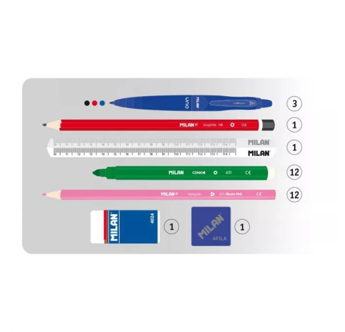 PLUMIER 4 ESTUCHES KICKFLIP GRIS MILAN 08872KF