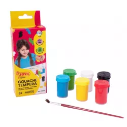 TEMPERA GOUACHE 15ML 6 COLORES BASICOS+PINCEL JOVI 520