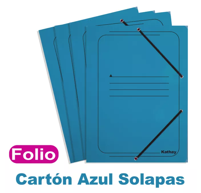 CARPETA GOMA SOLAPA Fº CARTON AZUL KATHAY GRAFOPLAS 864904030