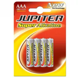 PILAS ALKALINA LR03 AAA BLISTER 4 UNIDADES JUPITER 0403009