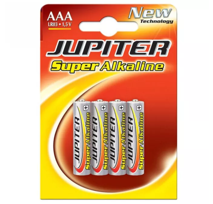 PILAS ALKALINA LR03 AAA BLISTER 4 UNIDADES JUPITER 0403009