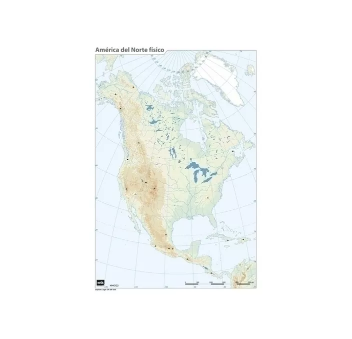 MAPA MUDO AMERICA DEL NORTE FISICO ERIK MM0122
