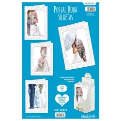 POSTAL BODA SILUETAS ARGUVAL 42371