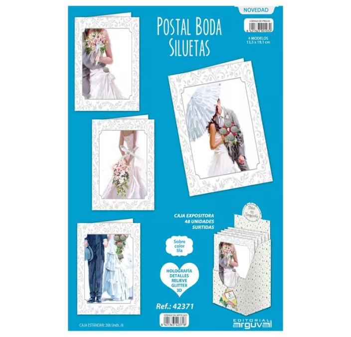 POSTAL BODA SILUETAS ARGUVAL 42371
