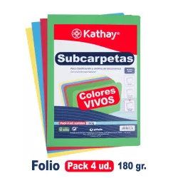 SUBCARPETA Fº 180GRS COLORES VIVOS SURTIDO C.10 KATHAY GRAFOPLAS 86175099