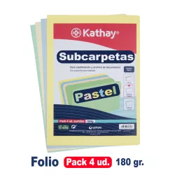 SUBCARPETA Fº 180GRS COLORES PASTEL SURTIDO C.10 KATHAY GRAFOPLAS 86173099