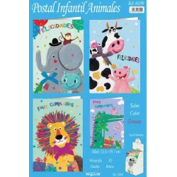 TARJETA FELICITACION ANIMALES SURTIDAS ARGUVAL