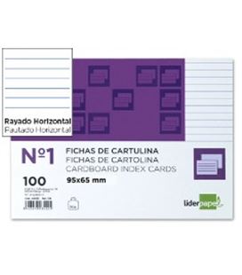 Ficha cartulina rayada nº1 65mmx95mm 100u liderpapel fr01 03525 - CS03525